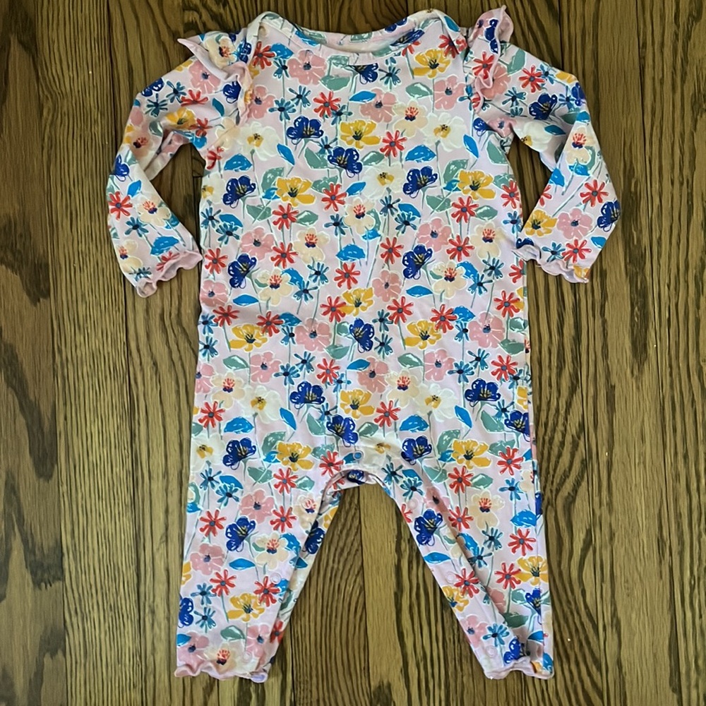 Tea Collection Kids One Pieces - Pink, Green, Blue Floral - Picture 5 of 6